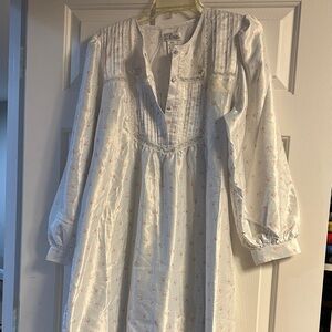 Aria White Nightgown with Soft Pink Floral Print